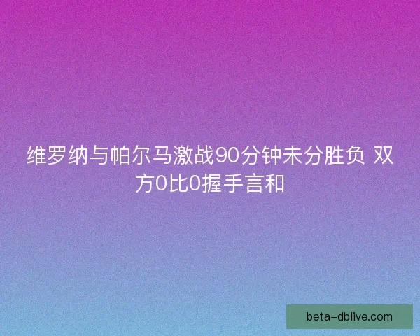 维罗纳与帕尔马激战90分钟未分胜负 双方0比0握手言和